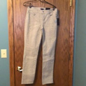 NYDJ grey python print stretch jean